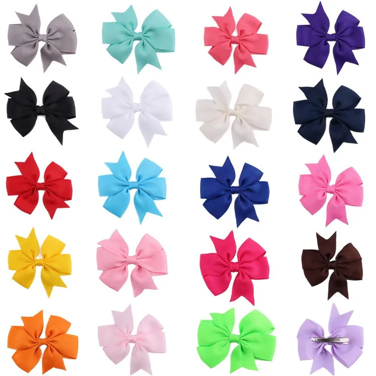 

200 pcs/lot , Ribbon bow Hair Clips , Pinwheel Grosgrain Ribbon Bow Hair clip