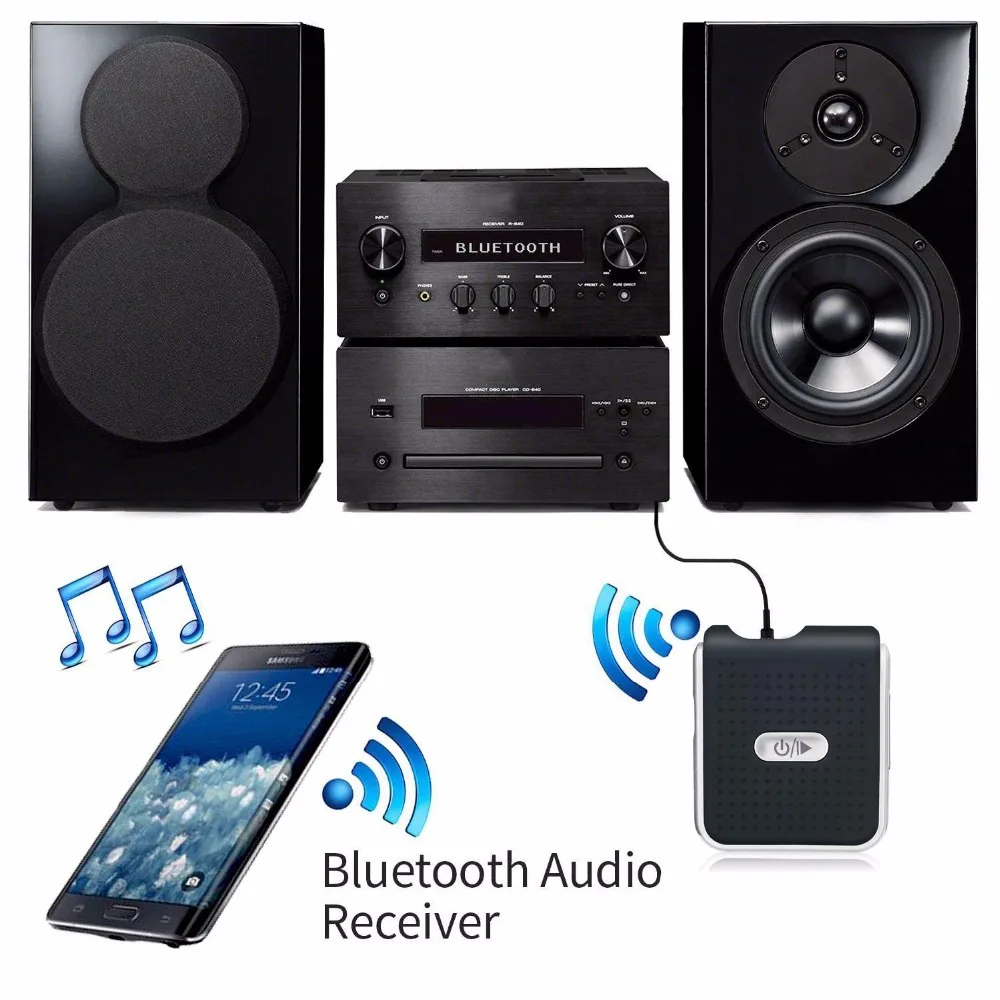 Nulaxy Bluetooth приемник портативный стерео Hands-free аудио адаптер автомобильный