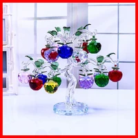 chirstmas tree hangs ornaments 30 40 50mm crystal glass apple miniature figurine natale home decorations figurines crafts gifts