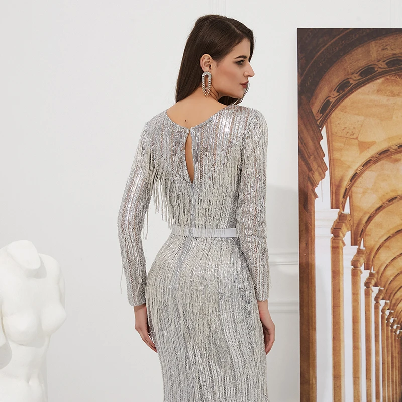 Forevergracedress фактические изображения Серебряные вечерние платья с V образным