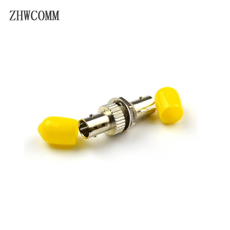 

ZHWCOMM 50PCS ST-ST SM Simplex Fiber Optic Adapter High Quality Coupler Yellow Color Flange Head Free Shipping