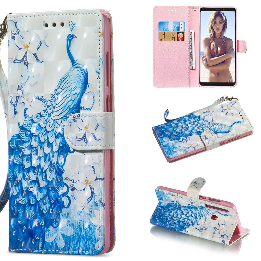 Чехол для телефона с 3D рисунком, чехол для huawei P20 Pro Nova 2i 3i 3E P Smart Plus Honor 9 mate 10 Lite, откидной чехол с ремешком