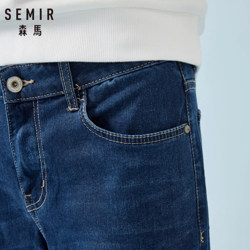 SEMIR мужские облегающие джинсы из потертой джинсовой ткани с карманом зауженные