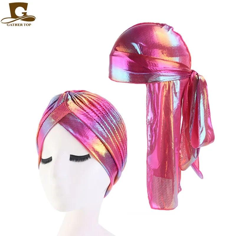 Модная мужская блестящая шелковая бандана Durag 2 шт./лот головные уборы красочная