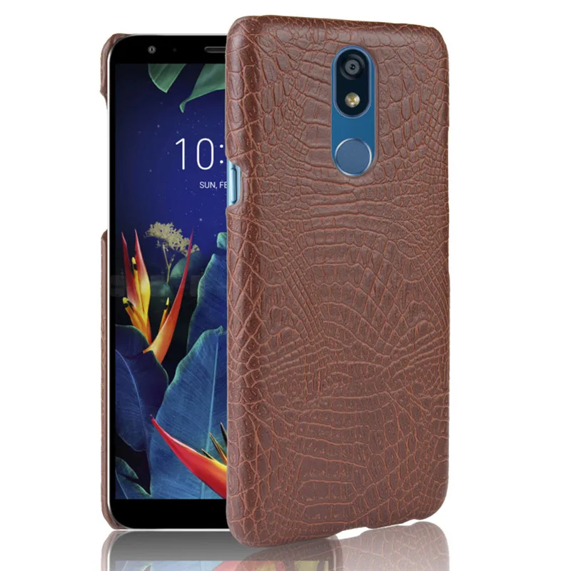 

New For LG K40 Case LG K12 Plus K12+ Retro PU Leather Crocodile Skin PC Hard Book Cover For LG X4 2019 K40 Phone Bag Case