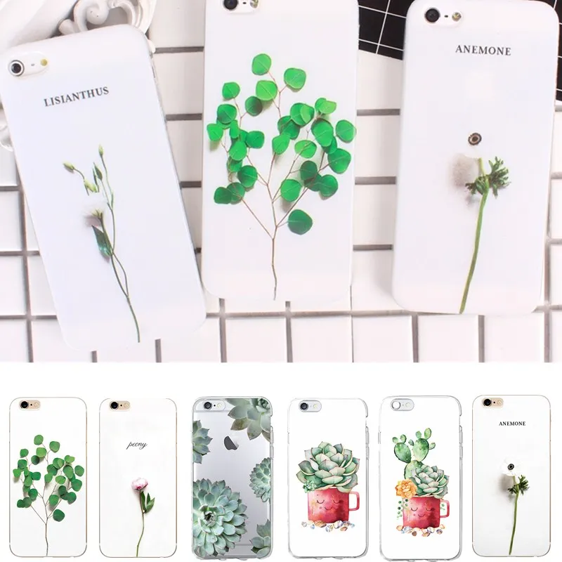 Чехол с зелеными листьями для iphone 6s 6 7 8 plus силиконовый чехол телефона