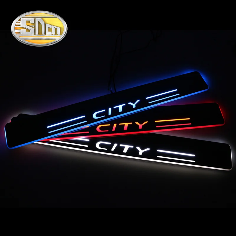 SNCN Автомобильный светодиодный дверной порог для Honda City 2012 2013 2014 2015 ультра тонкая