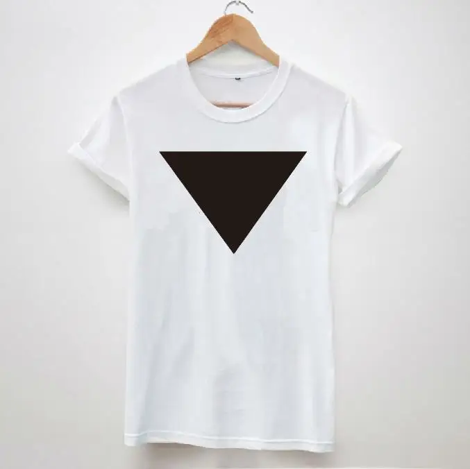С принтом в виде треугольников женская футболка хлопок Повседневная рубашка для