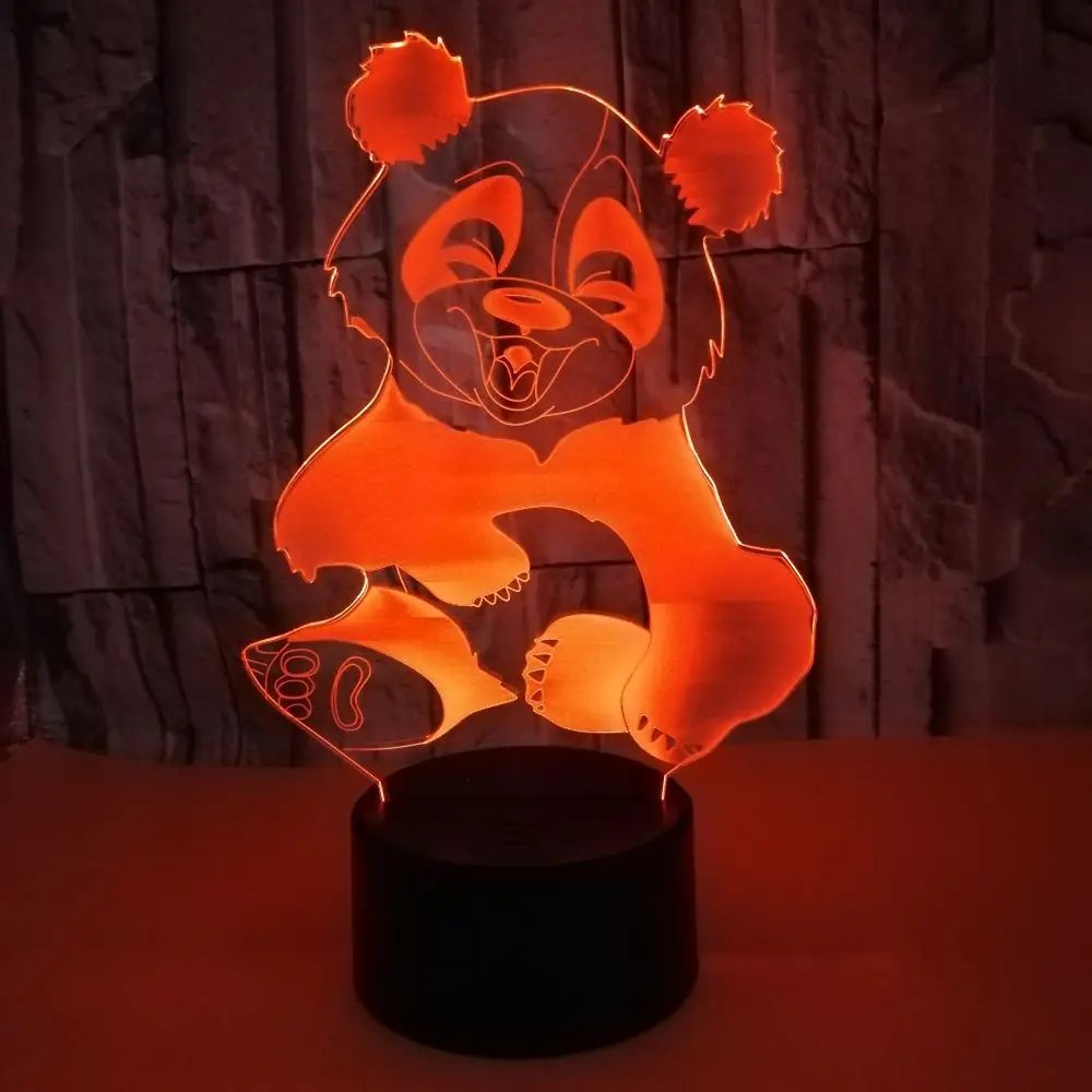 

Creative Gift LED Panda Night Light 7 Color Changea USB 3d illusion Table Lamp Acrylic Touch Remote Control Home Decor