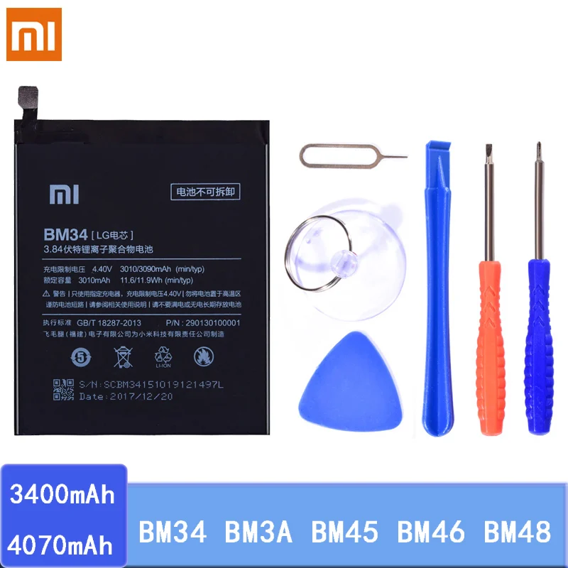 Оригинальный аккумулятор BM34 BM3A BM45 BM46 BM48 для Xiaomi Redmi Mi Note 2 3 сменный литий