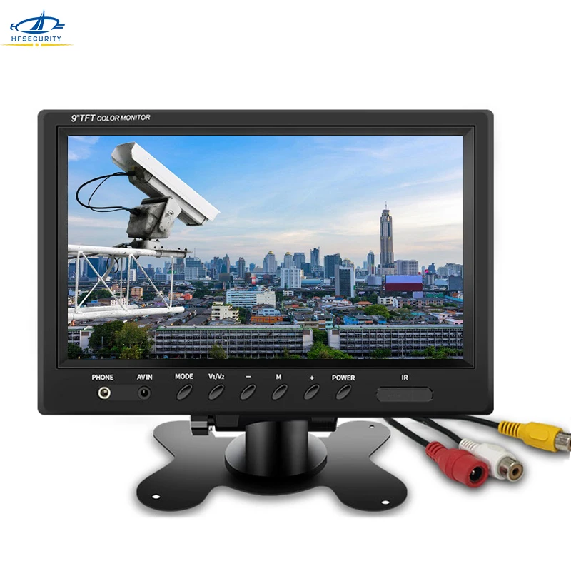 HFSECURITY 9 дюймов HD 800*480P CCTV монитор AV экран видео мониторы PAL NTSC Реверсивный дисплей