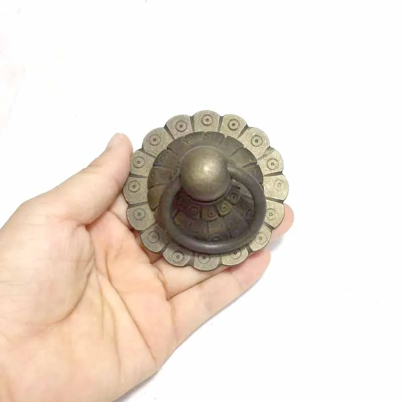 

COTOM Small brass handle round door knob door knocker cabinet knobs and handles door knob round ring pull handle