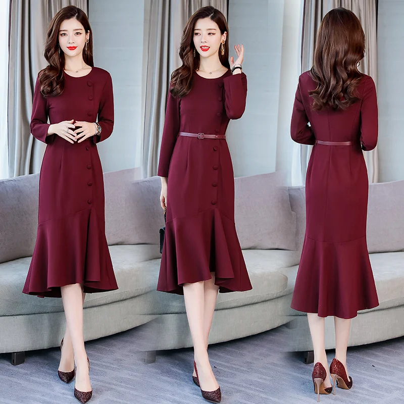 Женское вечернее платье русалка элегантное однотонное длинное вечерние с