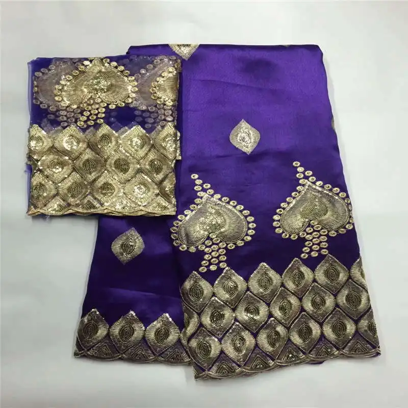 Кружевной ткани высокого качества в африканском стиле с блестками синего цвета