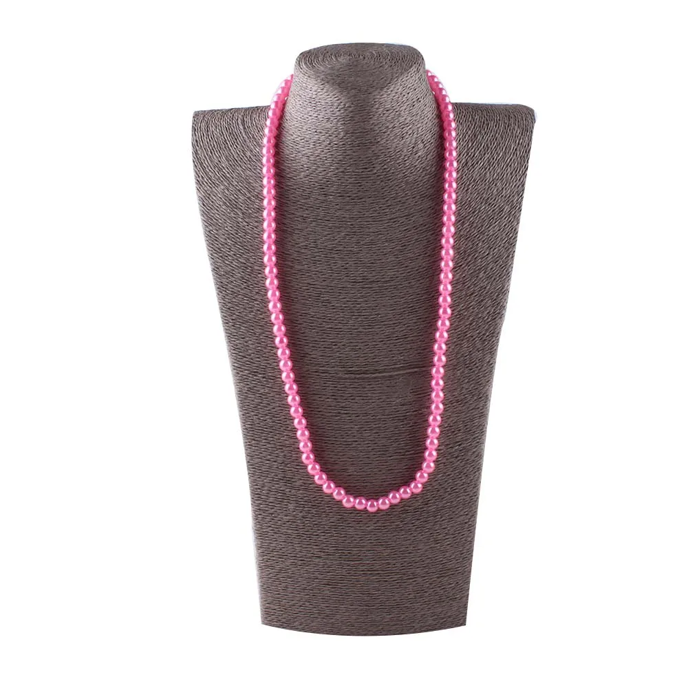 rose Red JIOFREE, Винтажные бусины, 8 мм, имитируют блестящая жемчужина, ожерелье, модное жемчужное массивное ожерелье, свадебное украшение для женщин - Окраска металла: rose Red