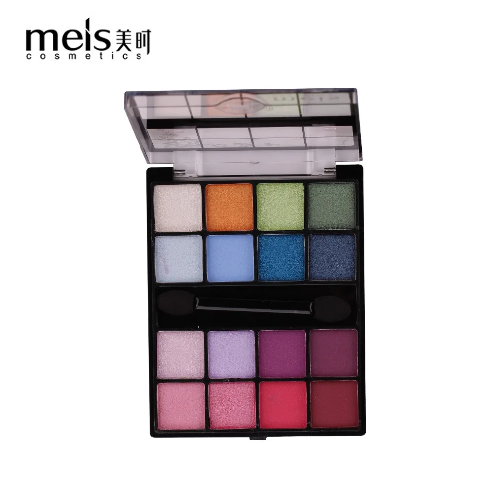 MEIS 16 палитра цветов Тени для век с кистью Make Up Eye Shimmer Makeup стойкие блестки