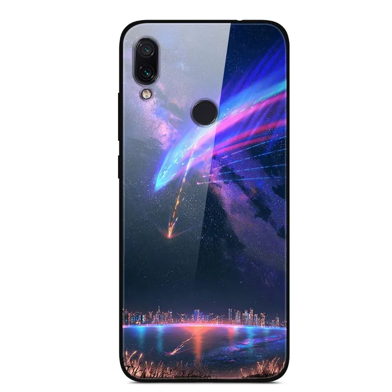 2 Для Xiaomi Redmi 7 Чехол из закаленного стекла твердая задняя крышка для Xiaomi Redmi Note 7 чехлы для телефонов силикон бампер Coque на Redmi7 Note7 - Цвет: 2