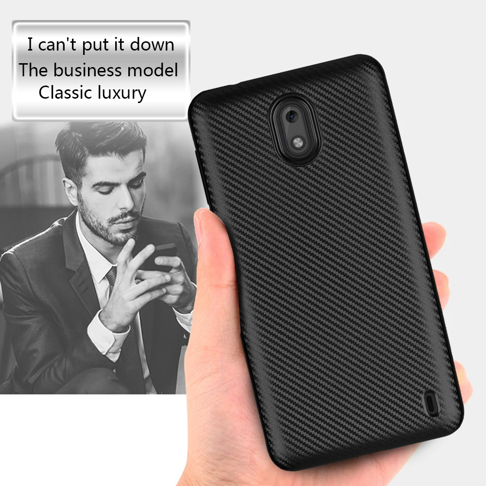 Классический чехол для Nokia 2 из углеродного волокна ТПУ резина силикон защитный 5 0