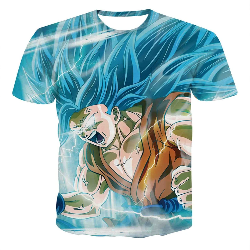 NORIVIIQ мужской Dragon Ball синие волосы Гоку 3D аниме Косплэй с круглым вырезом и принтом