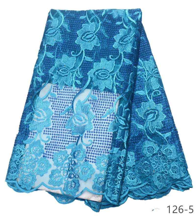 

Royal blue French Laces Fabrics High Quality Royal blue Tulle African Laces Fabric For Wedding Nigerian Tulle Lace Materials