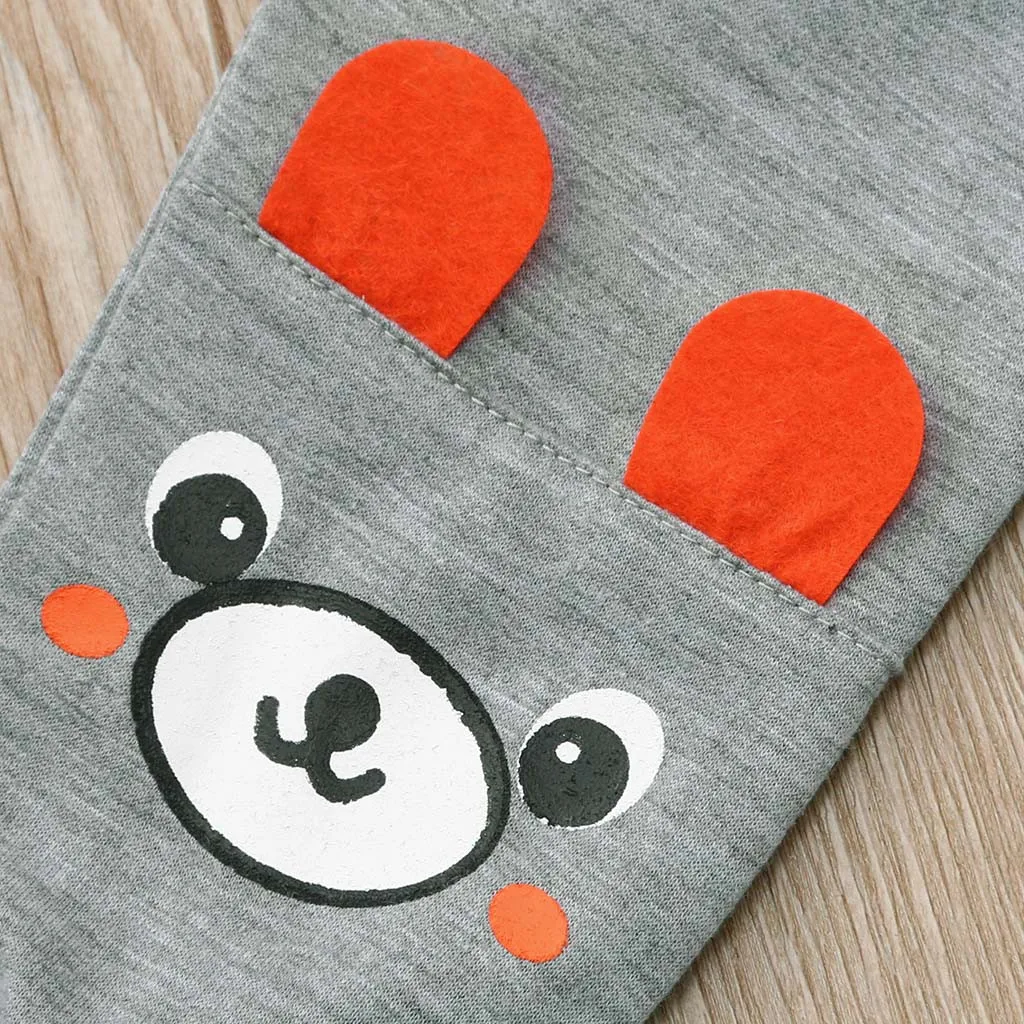 Toddler Kids Baby Boy Cartoon Striped Bear Printed Tops Pants Outfits Set | Детская одежда и обувь