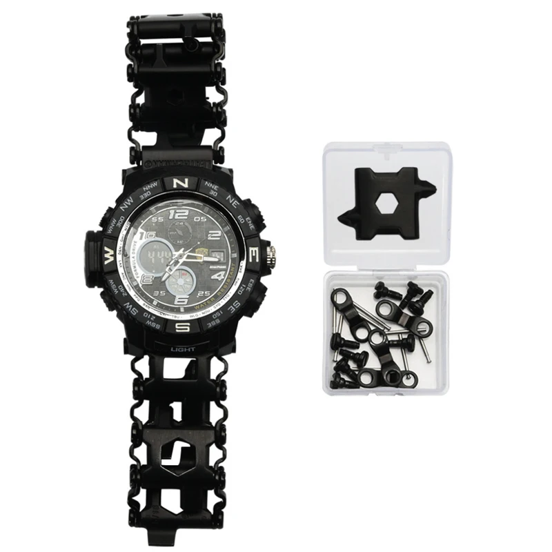 LITTLE FROG Watch Link Buckle Stainless Steel Multifunction Tool Outdoor Sports Bracelet Accessories for Men Adjustable | Украшения и