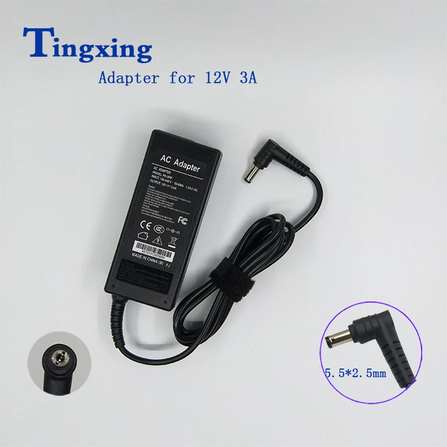 

Power Supply Adapter 12V 3A 5.5mm*2.5mm PA-36W AC 100-240V Laptop AC Power Adapter