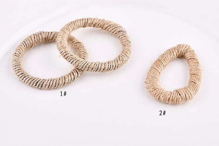 DIY accessories Korea retro hemp rope round peach heart triangle square earring Earrings material | Украшения и аксессуары