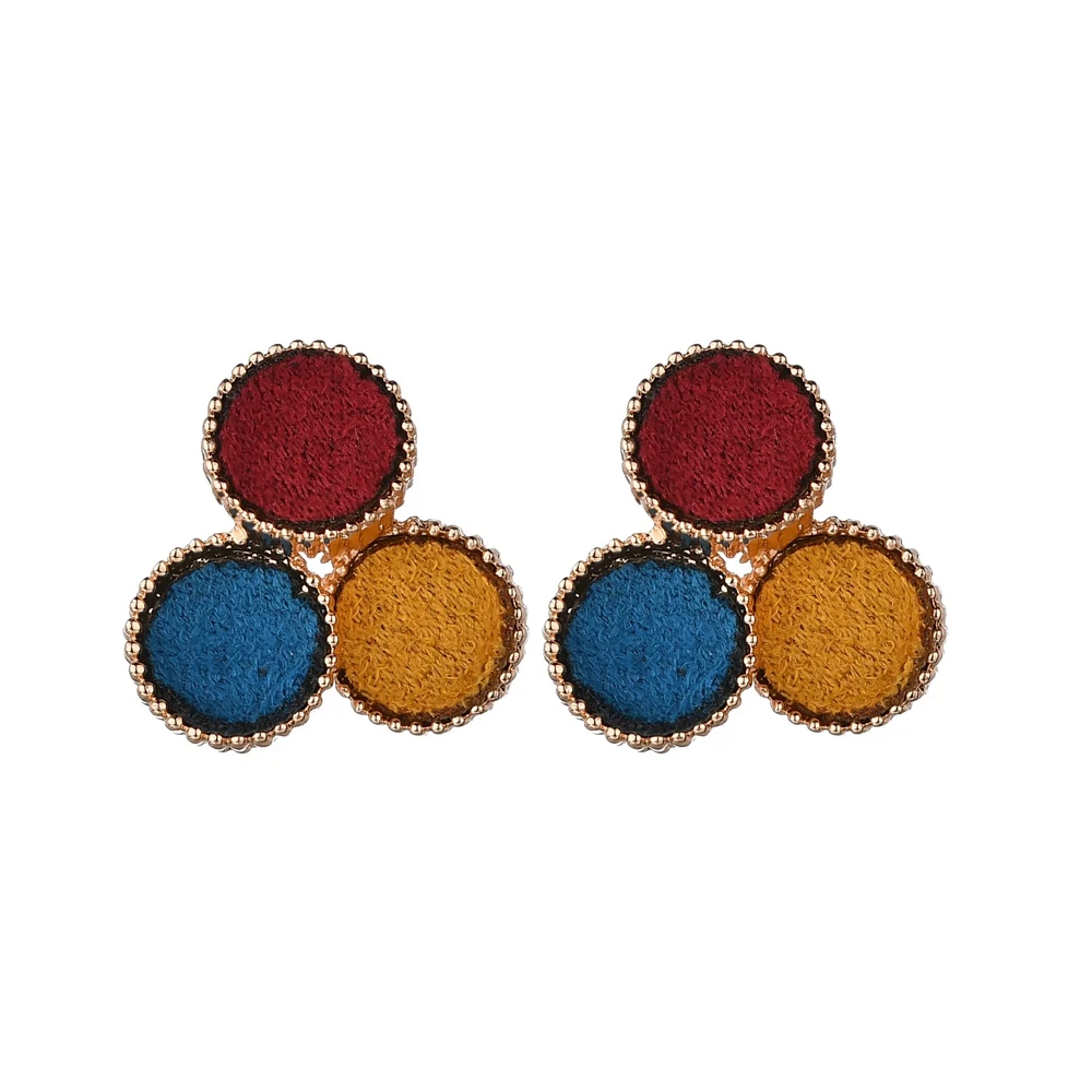MissCyCy 2018 New Round Geometry Earrings for Women Colorful Rhinestone Stud Korean Fashion Jewelry | Украшения и аксессуары