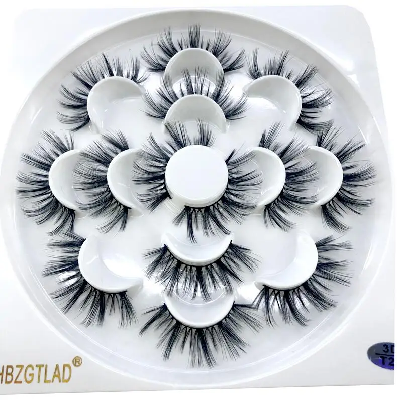 7 Pairs T25 4/7 пар 3D норковые накладные ресницы 15-25 мм ресницы толстые длинные пушистые ручной работы безжалостные норковые наращивание ресниц инструменты - Цвет: 7 Pairs T25
