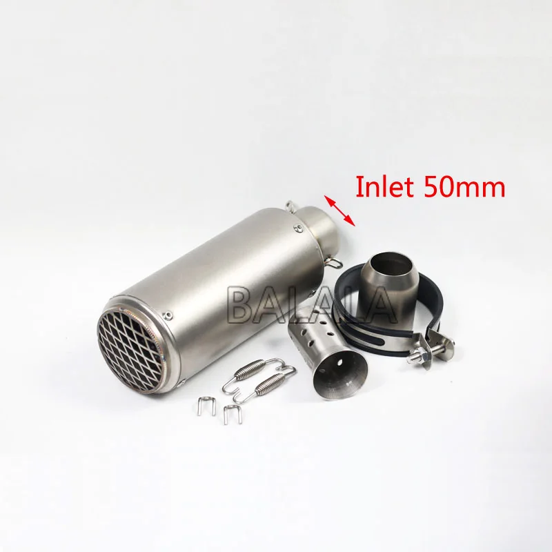 51mm Stainless steel 51 мм 60 мм Мотоцикл Универсальный выхлоп с дБ убийца выхлопа из нержавеющей стали/углеродного волокна для SC выхлопной трубы помощь скорости - Цвет: 51mm Stainless steel