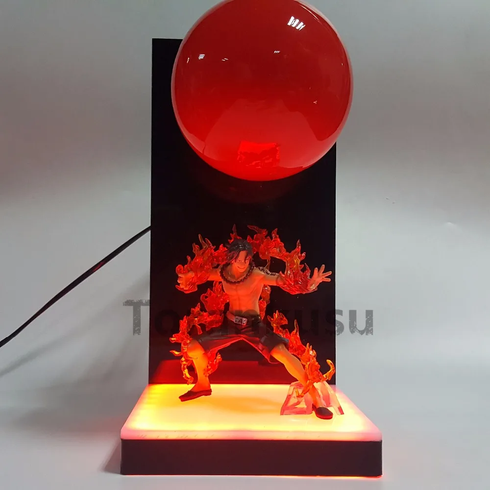 One piece Эйс ПВХ фигурка 300 мм DIY аниме Одна деталь фигурка в форме мяча основание светодиодной лампочки диорама Одна деталь модели игрушки