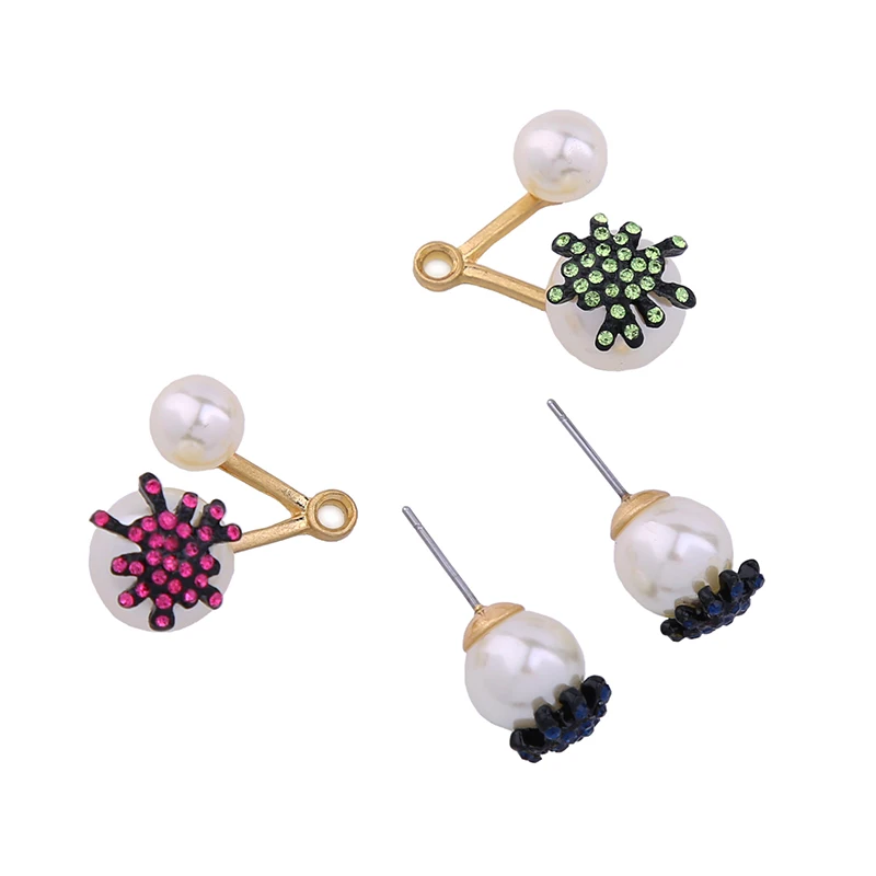 2018 Новый уникальный Bijoux Кабриолет Серьги гвоздики акрил с жемчугом и кристаллами