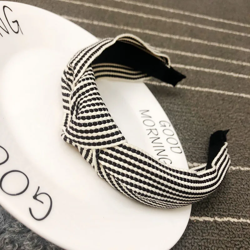 Vintage Striped Knotted Headband Knot Hairband Hair Accessories |