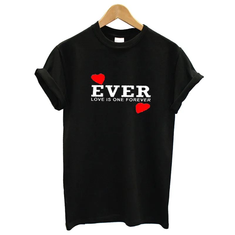 P940WBlack EnjoytheSpirit унисекс пара подходящая футболка Love Is One Forever 4 Ever футболка Повседневная мягкая хлопковая Футболка XS-2XL модная - Цвет: P940WBlack