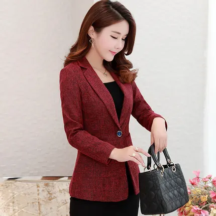 Новинка Весна 2019 тонкий женский маленький костюм Slim was с длинными рукавами