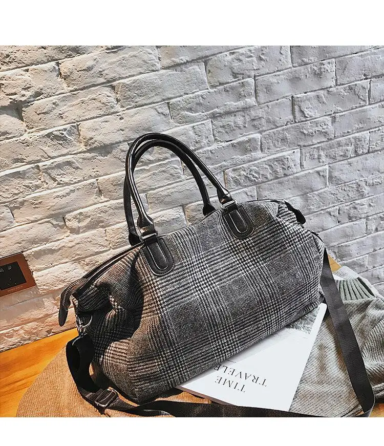 Large size Женские дорожные сумки, женские модные вместительные сумки, сумки для багажа, сумки-мессенджеры, повседневные полосатые сумки через плечо - Цвет: Large size