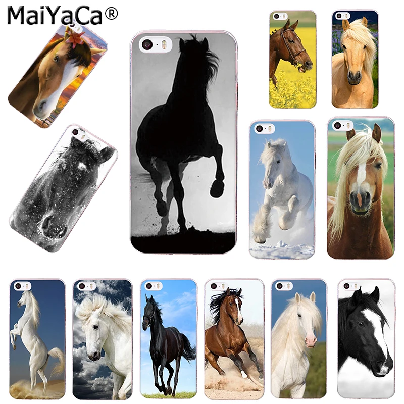 Мягкий прозрачный чехол для телефона MaiYaCa Running horse animal iPhone x xs max xr 5s 6s 7 8plus 11pro max|cover