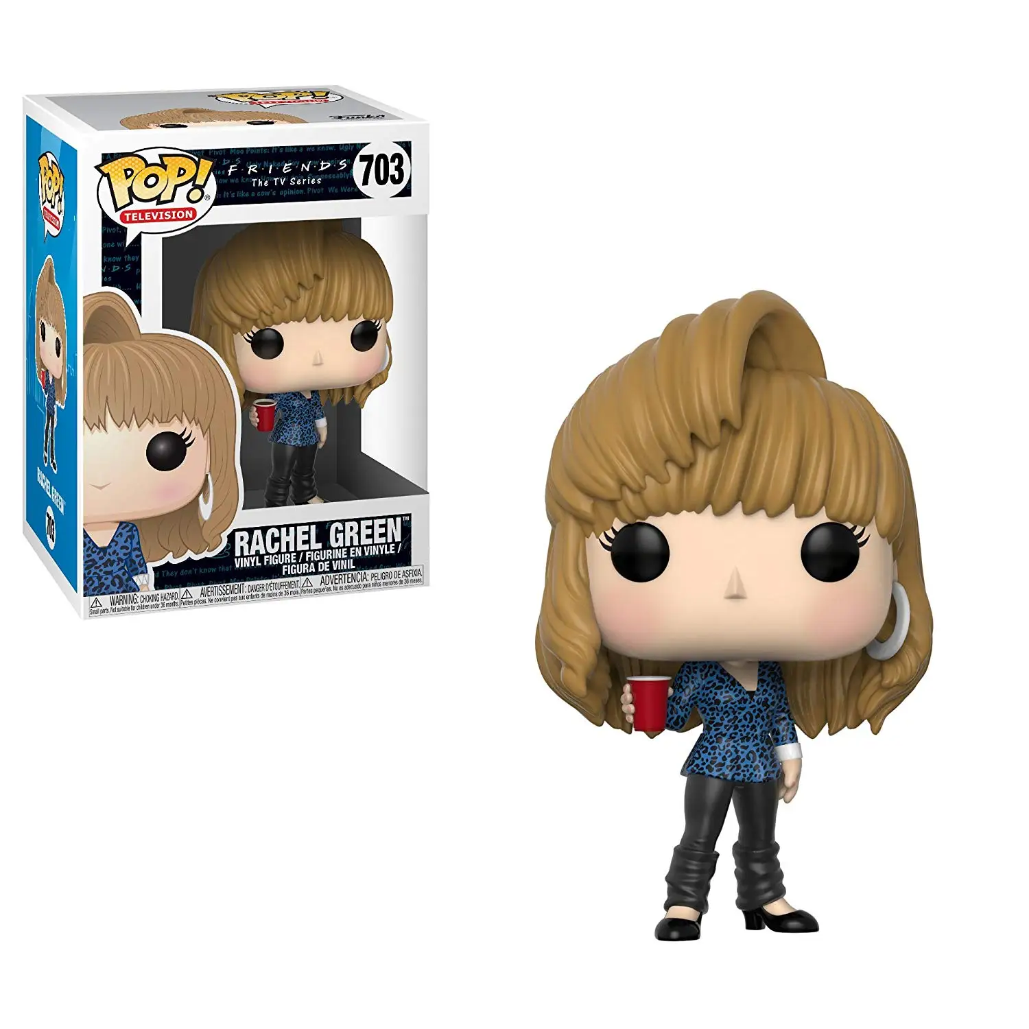 Официальный поп-телевидение «Funko»: друзья-80 волос Рейчел Грин Виниловая фигурка Коллекционная модель игрушки с оригинальной коробкой