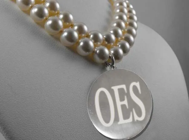 

Customize Stainless Steel Silver OES Double Strand Pearl Necklace Order of The Eastern Star Necklace Jewelry