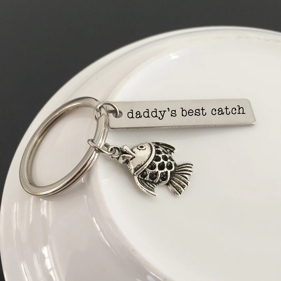 Выгравированный кулон в виде рыбки для папы модное ювелирное изделие из