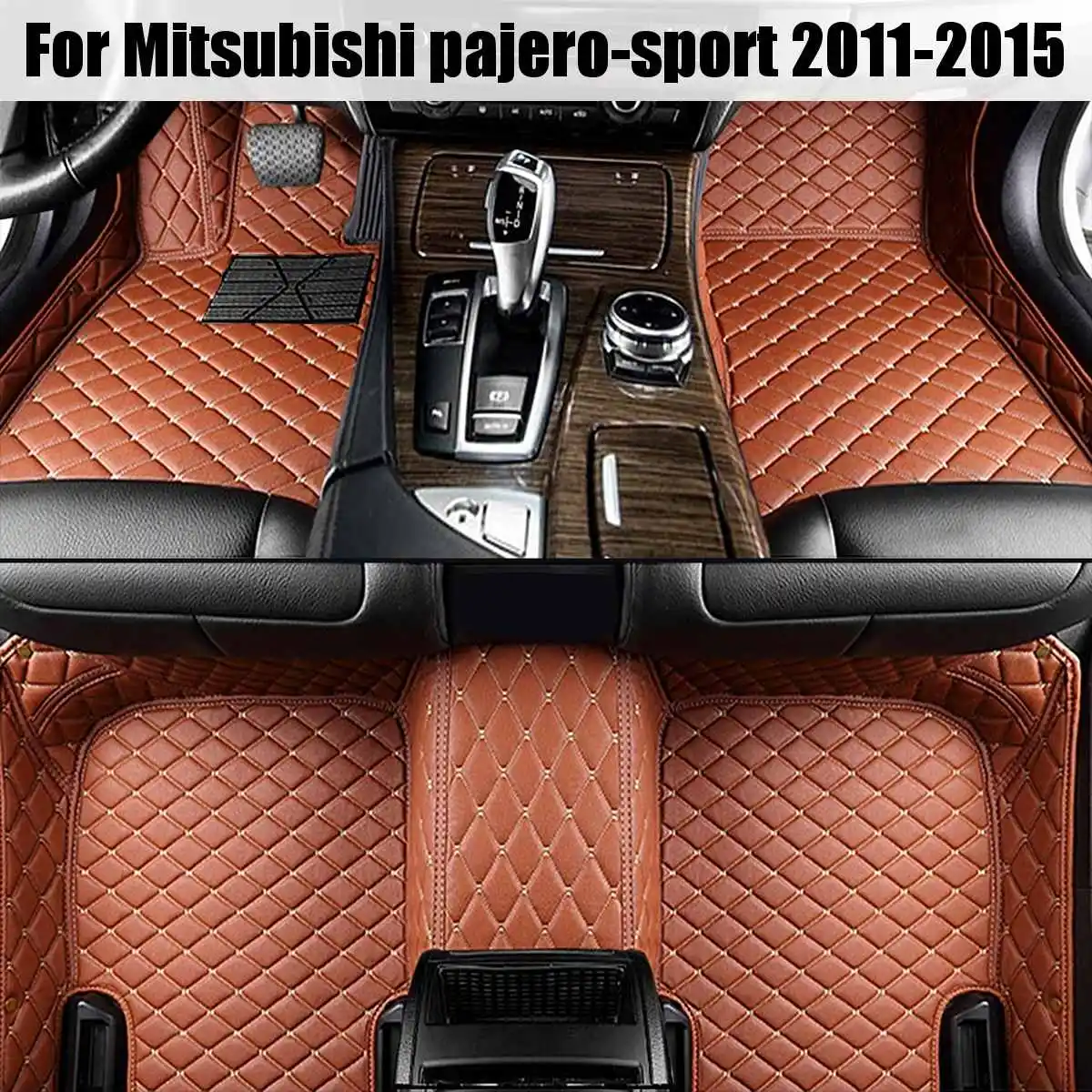 Автомобильные коврики для Mitsubishi pajero sport 2011 2012 2013 пользовательские напольные ковры автомобильные аксессуары черный коричневый стиль LHD