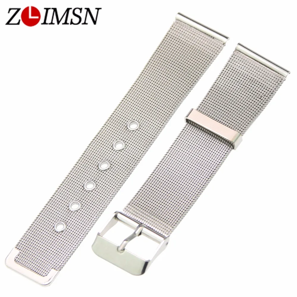 Ремешок ZLIMSN из нержавеющей стали для наручных часов Модный Ультратонкий браслет