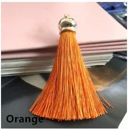 Orange 5 шт./лот 80 мм шелк льда кисточка бахрома швейная мини хлопок полиэстер кисточка DIY ювелирные аксессуары украшения занавес - Цвет: Orange