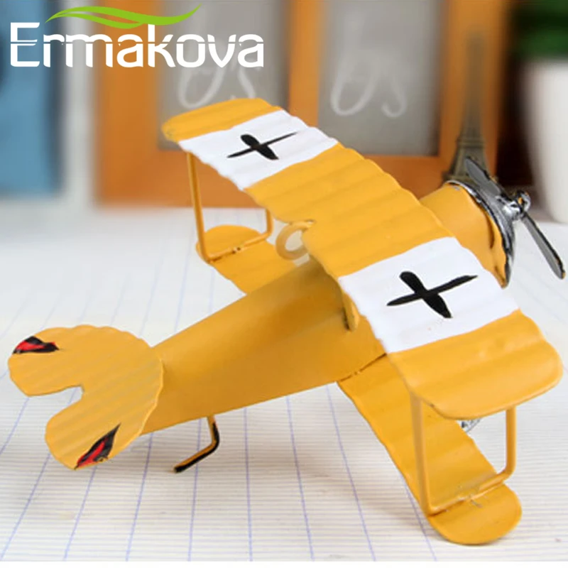 Ермакова мини модель аэроплана самолет фигурка биплан ремесла детский подарок