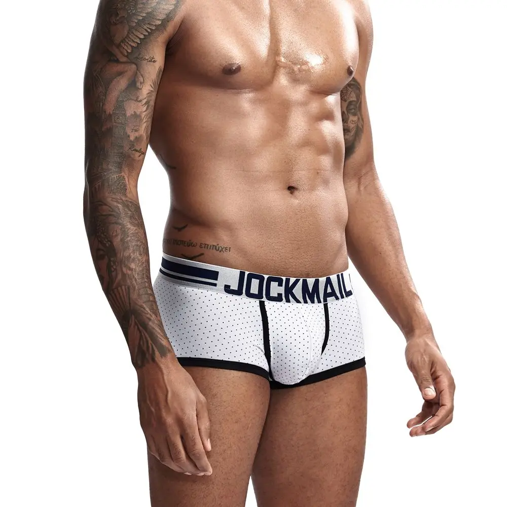 JOCKMAIL новые мужские Трусы Дышащие Боксеры хлопковое мужское белье U выпуклый мешочек сексуальные трусы с принтом Домашняя одежда шорты, мужские боксеры