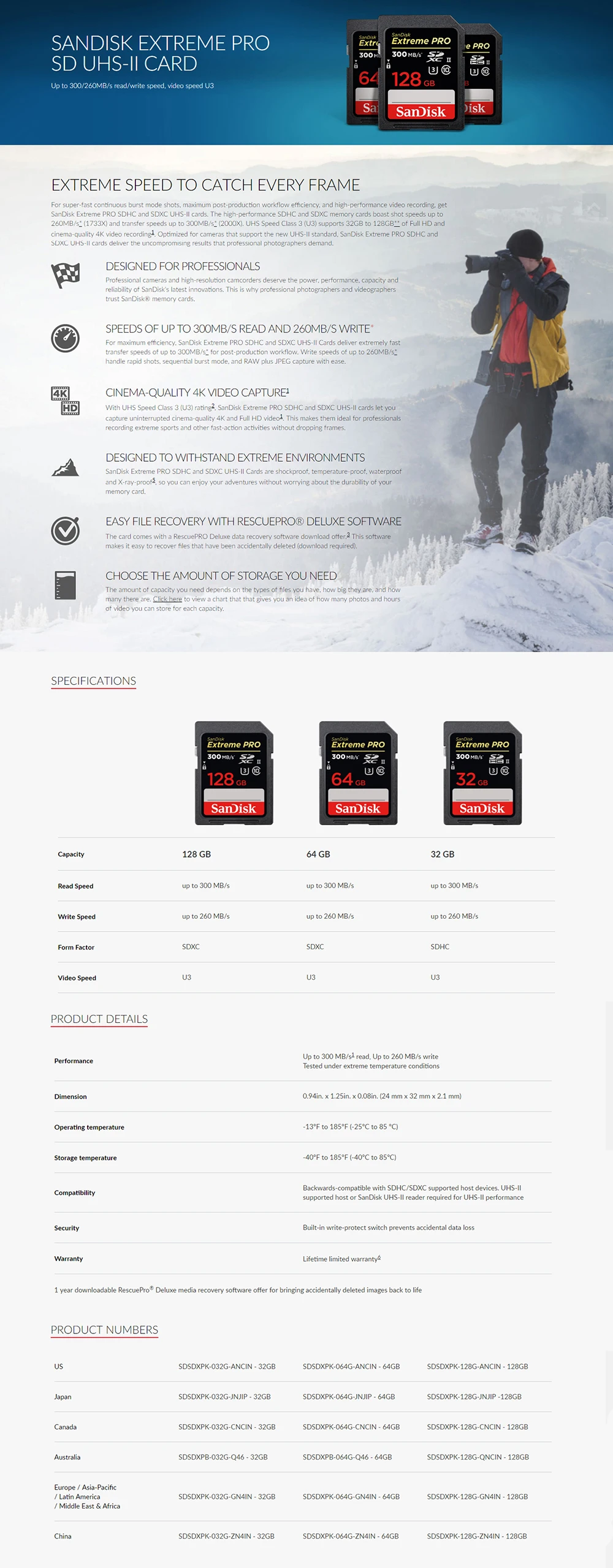 Карта памяти SanDisk Ultra Pro SD 32 Гб 128 Гб 64 Гб 300 м U3 4 K Class 10 32 64 128 ГБ Флэш-карта sd-карта SDXC SDHC