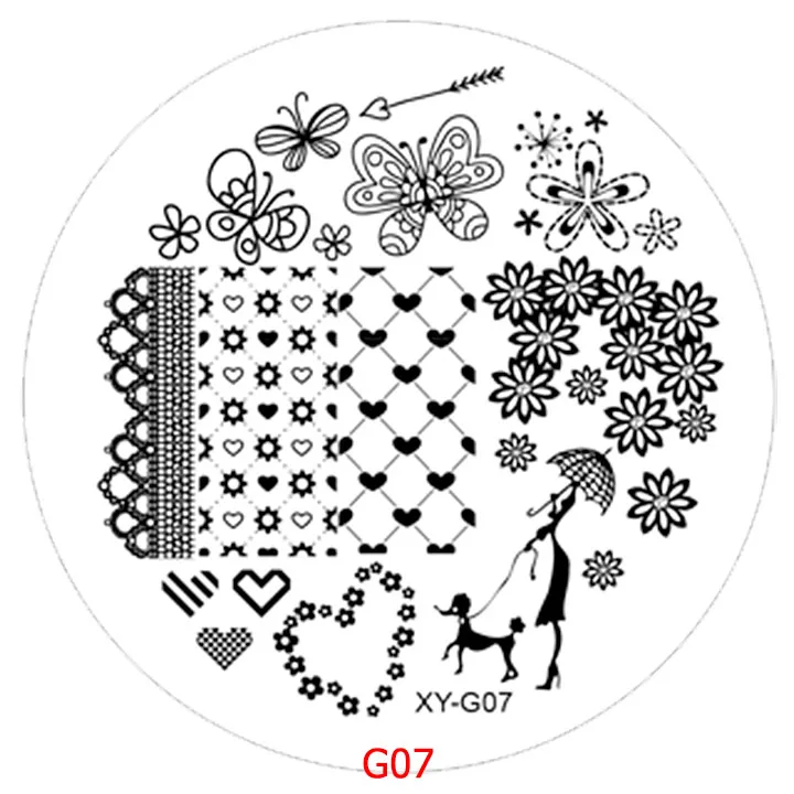 G07 Kimcci 1 шт. Новогоднее изображение пластина для стемпинга для нейл-арта модный пластиковый трафарет DIY 3D шаблон лак Красота Маникюр макияж инструменты - Цвет: G07