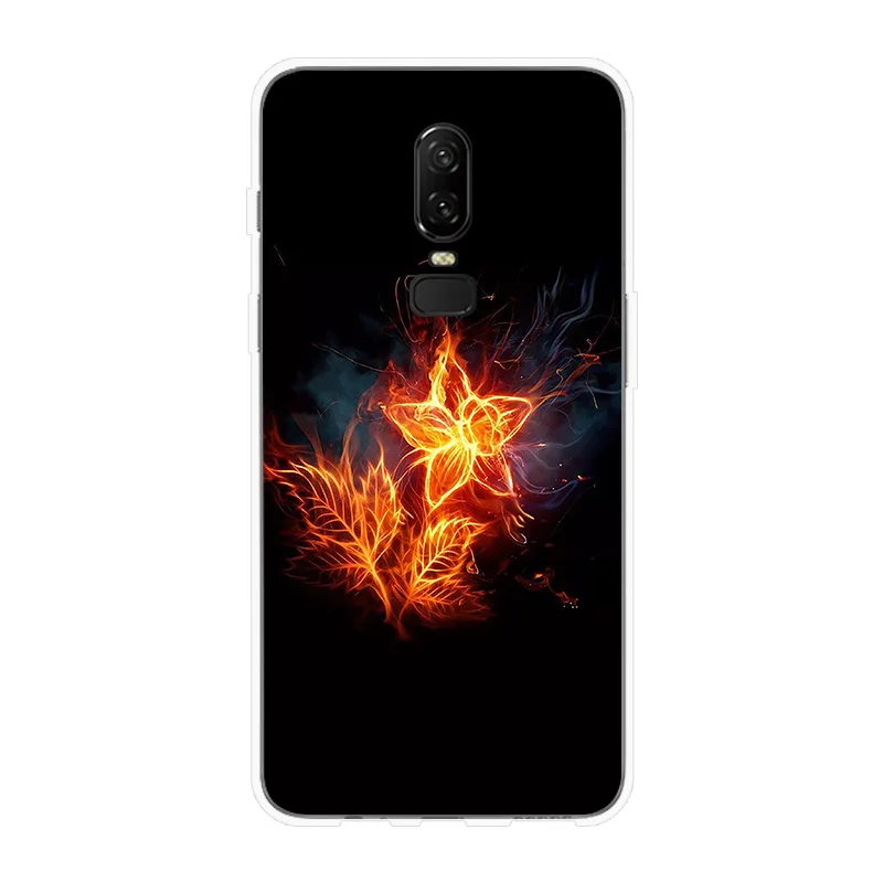 Чехол для телефона OnePlus 5 5T 6 T мягкий чехол с изображением пламени огня