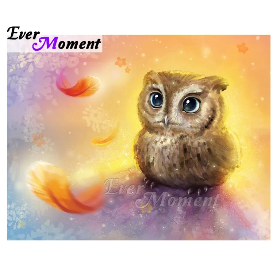 Алмазная живопись с изображением совы и перьев Ever Instant алмазная вышивка ручной